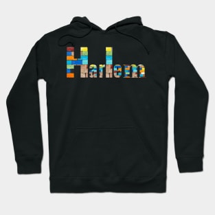 Harlem Texted Based | Colorful Abstract Brick Design Hoodie